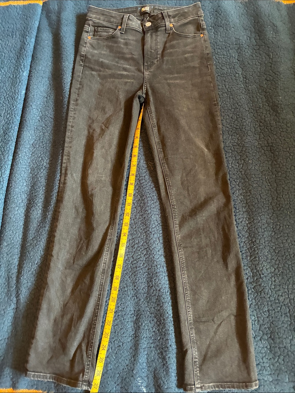 PAIGE “Cindy” Women’s Black Skinny Jeans with Subtle Fade